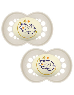 Залъгалка MAM Original Pure Night Soother 16m+, със стерилизираща кутия, 2бр. 2