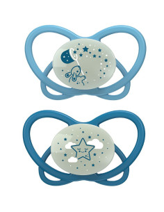 Залъгалки NIP My Butterfly Night Green с кутийка етап 1, 0-6 месеца, Светещи в тъмното, 2 бр. 2