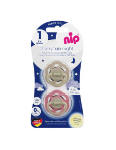 Залъгалки NIP Cherry Air Night , 0-12 месеца, 2 бр., светещи в тъмното 2