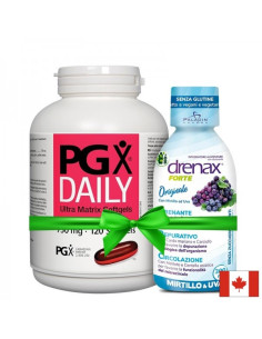 Промо пакет "Стройна фигура" PGX Daily Ultra Matrix 750 mg x 120 софтгел капсули Диуретична формула Drenax Forte 300 ml, 10 д
