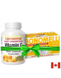 Промо пакет "Антиоксидантна защита" Липозомен витамин С 500 mg х 90 софтгел капсули Билков чай джинджифил и куркума 16 пакетч