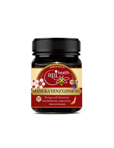 Пчелен мед Манука с пчелна отрова и женшен Ginseng VENZ MGO 100+ Фокус, издръжливост и защита от стрес 250 g