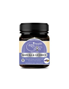 Пчелен мед Манука с женско биле Licorice MGO 100+ Подкрепа за гърлото и дихателния комфорт 250 g