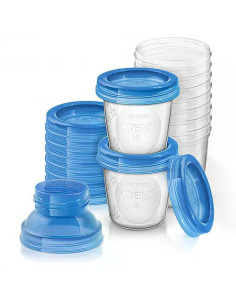 Philips AVENT Контейнери за съхранение на кърма и бебешка храна VIA 180 мл, 10 бр./оп.