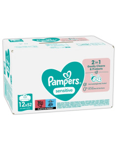 PAMPERS Сенситив, мокри кърпички, 12 х 52 бр.