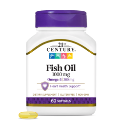 21st Century Fish Oil 1000mg - Омега 3 Рибено Масло | 60 sgels