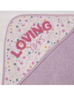 Бебешка хавлия с качулка Bebetto Loving Time, 80х80 см., H453 2