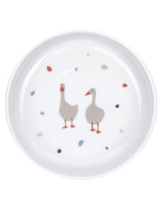 Детска купа за хранене Lassig Tiny Farmer Goose порцеланова със силиконов пръстен 2