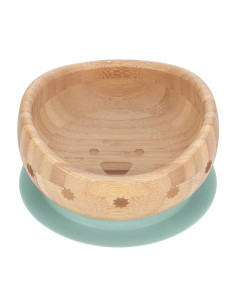 Детска купа за хранене Lassig Little Chums бамбукова с вендуза 2