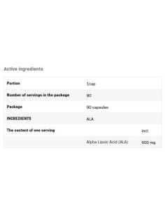 ALA / Alpha Lipoic Acid 600 mg 2