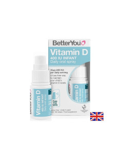 Витамин D3 за бебета и деца Нормален растеж и здрави кости 400 IU, 100 впръсквания, спрей 15 ml