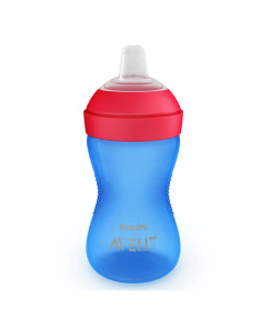 Неразливаща се чаша Avent с мек накрайник 9М+ 300мл - момче