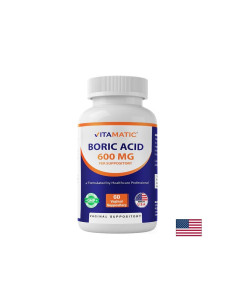 Борна киселина Подкрепа при вагинални инфекции и дисбаланс 600 mg, 60 супозитории