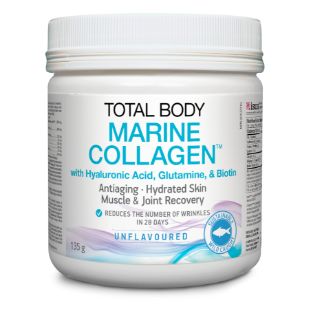 Рибен колаген на прах, с хиалуронова киселина, глутамин и биотин - Total Body Collagen™, 135 g Natural Factors