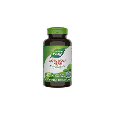 Gotu Kola Herb - Готу кола (За кръвообращението, венозната система и мозъчната функция), 475 mg, 180 капсули Nature’s Way