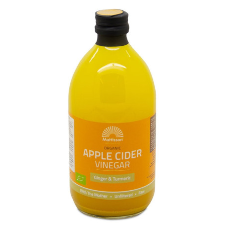 Ябълков оцет с джинджифил и куркума (Organic), 500 ml Mattisson Healthstyle