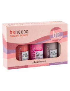 Комплект веган лакове за нокти Pretty in Pastel, Benecos, 3 бр