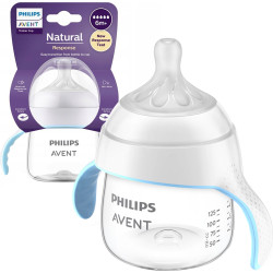 Тренировъчно шише с биберон 6м+ за преход към чаша Philips-Avent Natural Response 3.0, 150мл