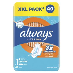 ALWAYS Ултра Нормал, Размер 1, дамски превръзки, Куатро 4D, 40 бр.