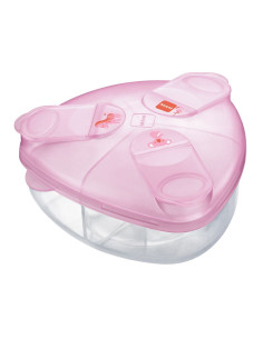 Дозатор за сухо мляко MAM с три отделения розов