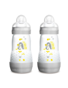 Шише MAM Easy Start Anti Colic 260ml 2бр сиви