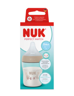 NUK Perfect Match Шише РР 150мл. със силиконов биберон за хранене S, 0+мес., Маймуна