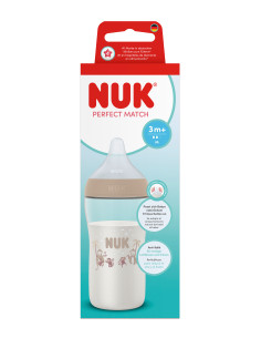 NUK Perfect Match Шише РР 260мл. със силиконов биберон за хранене M, 3+ мес., Маймуна