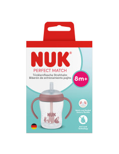 NUK Perfect Match шише със сламка, 150 мл., 8+мес, Мечка