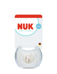 NUK First Choice биберон залъгалка, силикон, 0-6 мес., 1 бр., Пингвин
