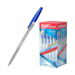 Химикалка Erich Krause R-301 - Classic Stick, 0.5 mm, синя
