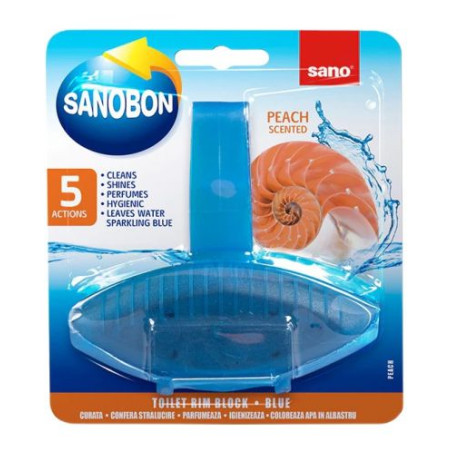 Ароматизатор за тоалетна Sano - WC Bon Blue Peach, 55 g