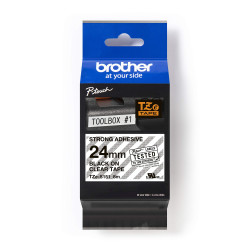 BROTHER TZES151 24 мм ЧЕРНО НА ПРОЗРАЧНО ТИКСО