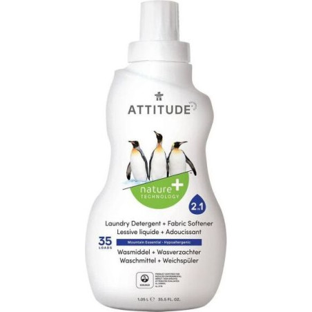 Препарат за пране и омекотител - 2 в 1 , Attitude, 1.05 Л