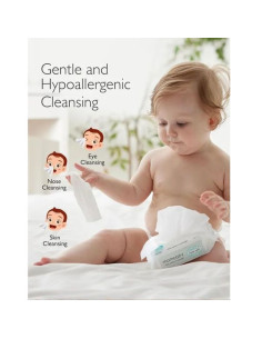 Бебешки мокри кърпи за нос Momcozy, с физиологичен разтвор, 30 бр. 2