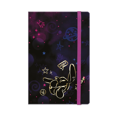 Тетрадка с ластик A5 - 80 л ред - STITCH GOLD - 1
