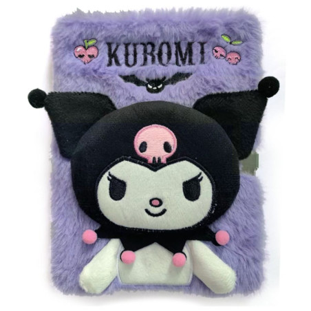Лилава плюшена тетрадка A5 Kuromi 3D