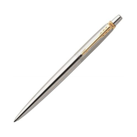 Химикалка с кутия Parker Jotter Stainless Steel - Сребриста със златисти елементи