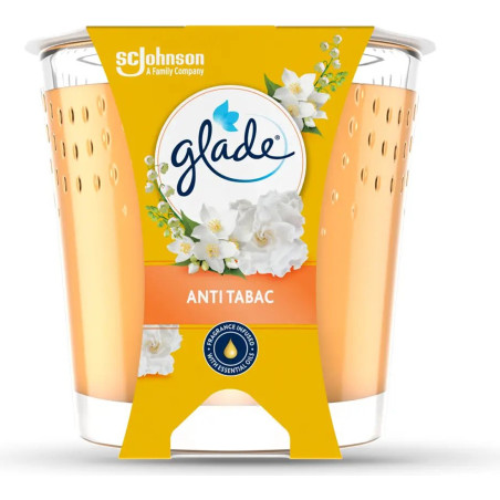GLADE Анти Табак, ароматизираща свещ, за неутрализиране мириса на цигарен дим, 112 гр