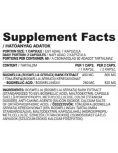 Boswellia 400 mg | Boswellia Serrata Bark Extract 2