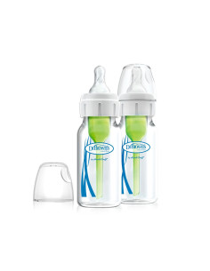 Бебешко стъклено шише Dr. Browns Natural Flow Options+ Narrow SB42003-P2, 2 бр., 120 мл