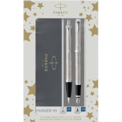 Комплект писалка Parker IM Professionals - С химикалка, сребристи, с кутия