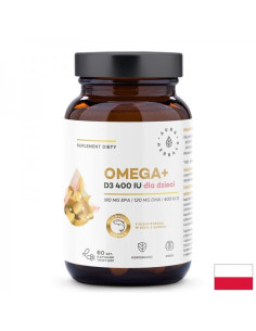 Омега-3 (DHA 180 mg, EPA 120 mg) + Витамин D3 400 IU За мозъка, имунитета и костите 60 капсули