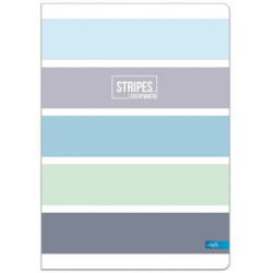 Тетрадка Lastva Stripes - А5, 96 листа, широки редове, с 2 полета, асортимент