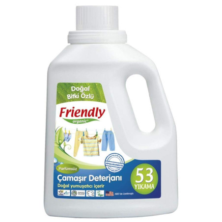 Концентриран гел за пране с омекотител Friendly Organic, без аромат, 1.57л