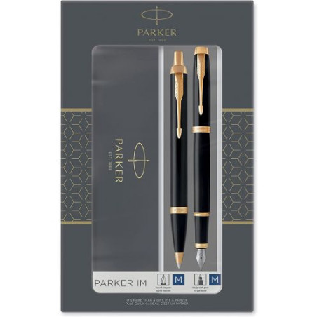 Комплект писалка Parker IM Professionals - С химикалка, златисто покритие, с кутия