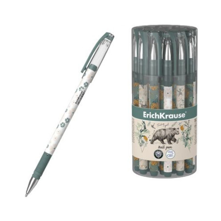 Химикалка с капачка Erich Krause Natural Life - 0.7 mm, асортимент