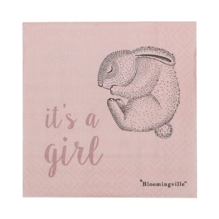 Хартиени салфетки Bloomingville - It's a girl, розови