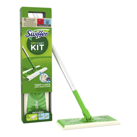 SWIFFER Моп (8 сухи + 3 мокри кърпи), почистващ аксесоар