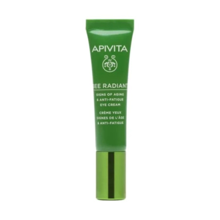 Apivita bee radiant околоочен крем против стареене и признаци на умора с бял божур и патентован екст