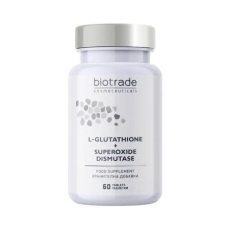 Хранителна добавка L-Glutation + супероксид дисмутаза x 60 таблетки Biotrade
